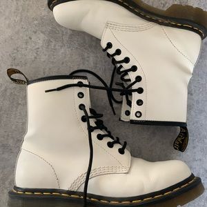 White Dr. Martens Boots